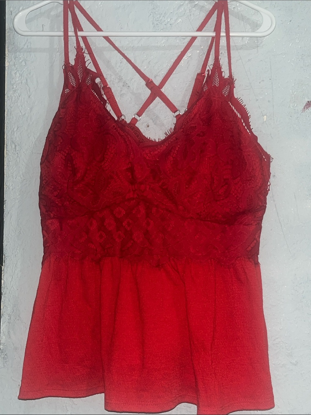 No Boundaries Red Lace top